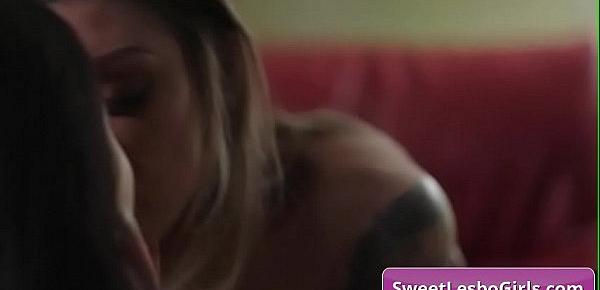  Sensual natural big tit lesbian hot teens Jade Baker, Karma RX licking and eating juicy pussy for strong orgams